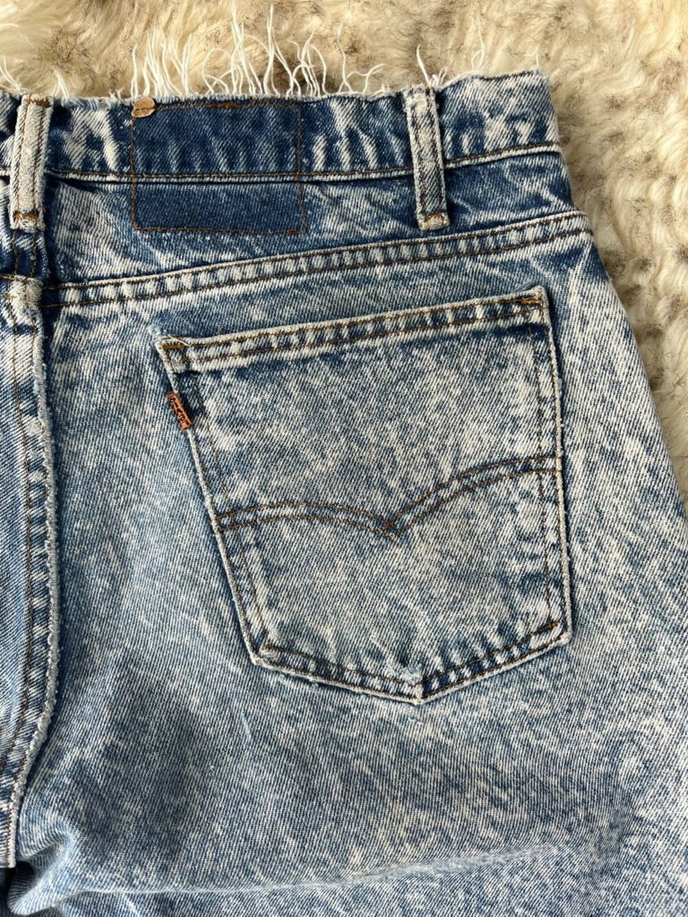Acid Wash High Rise Naturally Distressed Orange Label Levi's
